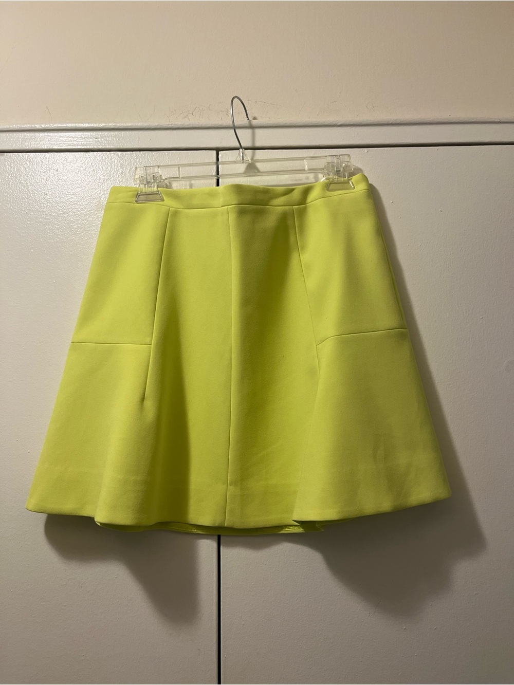 J. Crew Neon Lime Skater Skirt